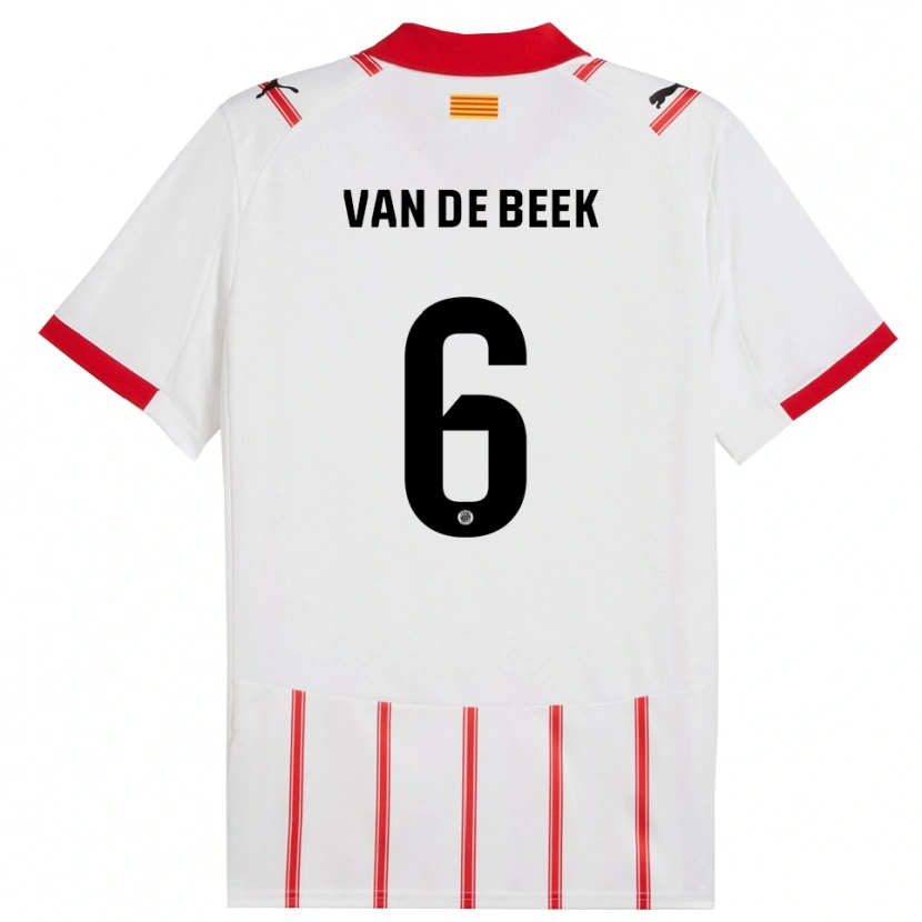 Danxen Mann Donny Van De Beek #6 Hvit Rød Hjemmetrøye Drakt Trøye 2025/26 Skjorter T-Skjorte