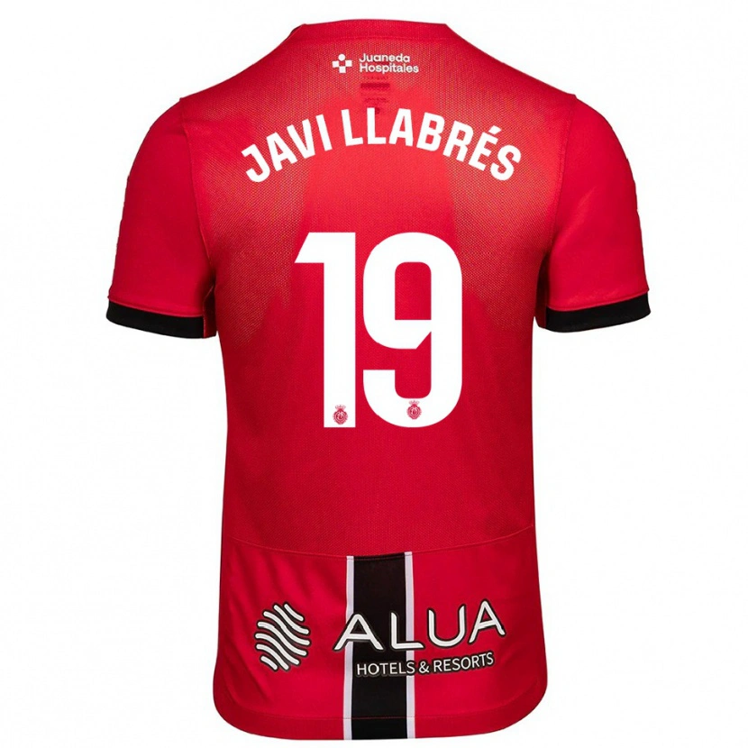 Danxen Mann Javi Llabrés #19 Rød Svart Hjemmetrøye Drakt Trøye 2025/26 Skjorter T-Skjorte