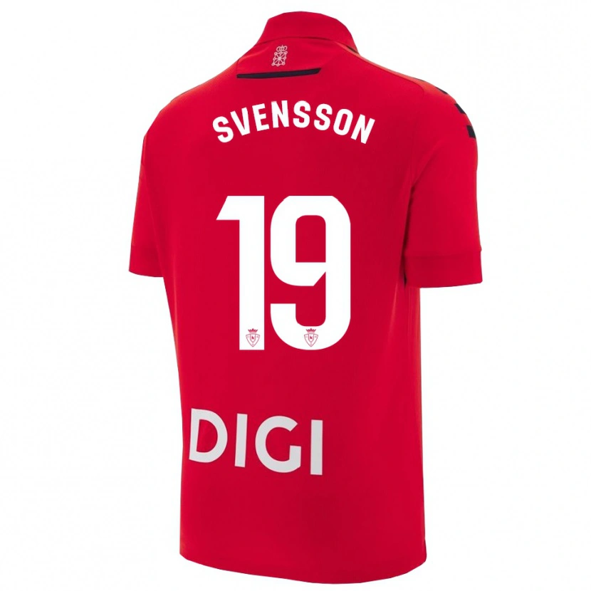 Danxen Mann Max Svensson #19 Rød Svart Hjemmetrøye Drakt Trøye 2025/26 Skjorter T-Skjorte