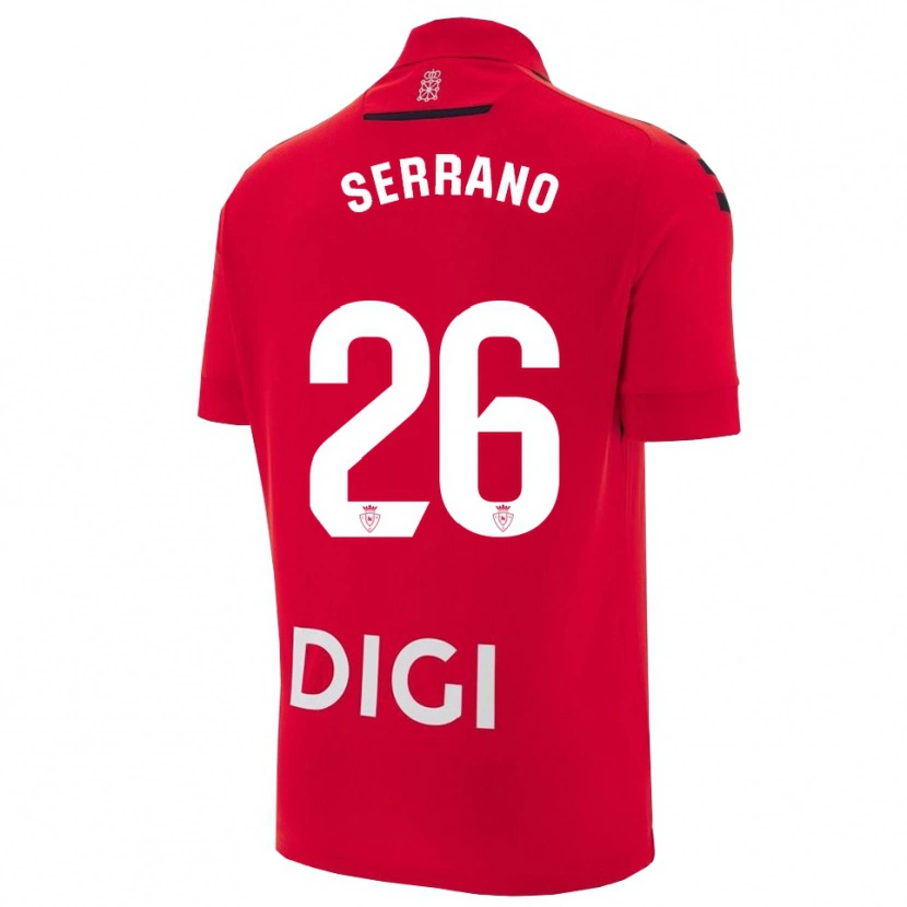 Danxen Mann Mikel Serrano #26 Rød Svart Hjemmetrøye Drakt Trøye 2025/26 Skjorter T-Skjorte