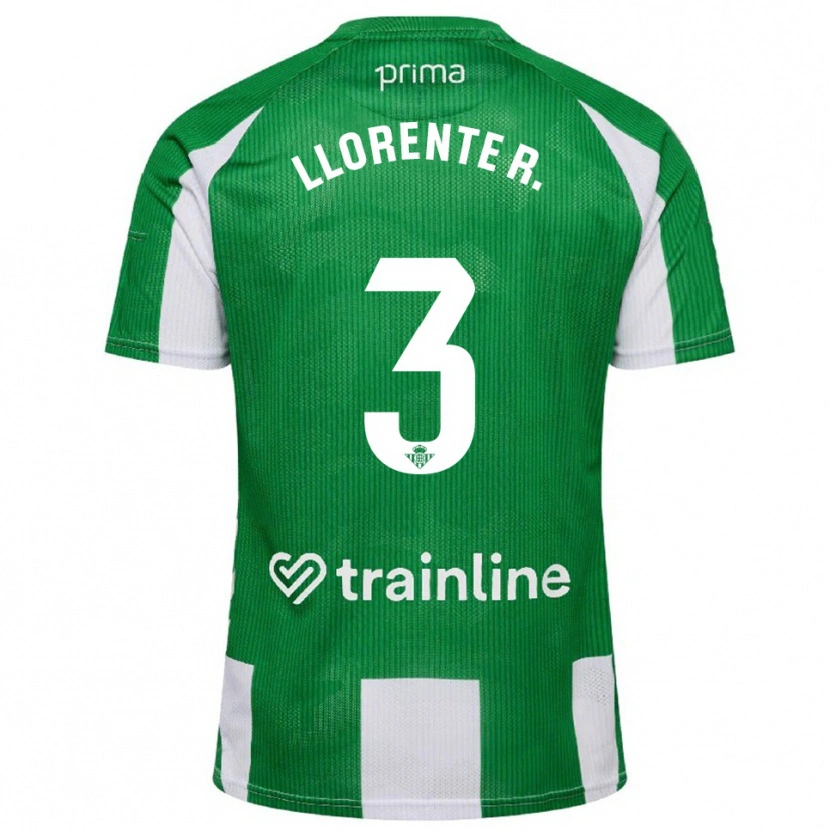 Danxen Mann Diego Llorente #3 Grønn Hvit Hjemmetrøye Drakt Trøye 2025/26 Skjorter T-Skjorte