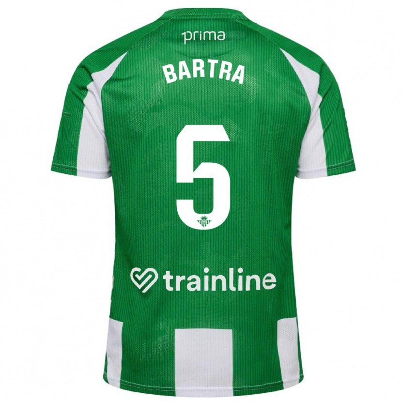 Danxen Mann Marc Bartra #5 Grønn Hvit Hjemmetrøye Drakt Trøye 2025/26 Skjorter T-Skjorte