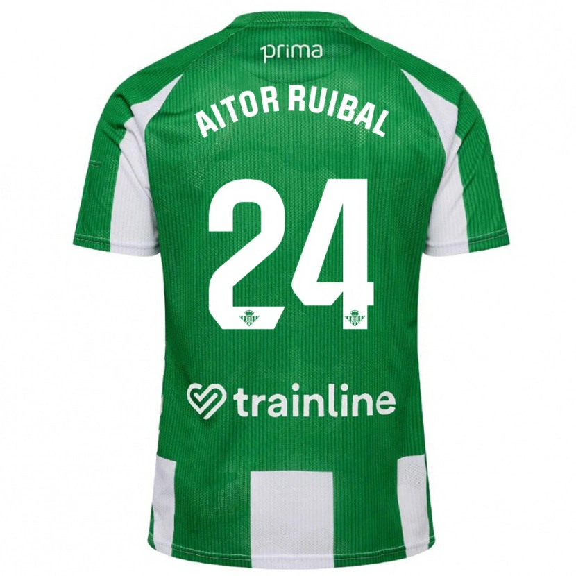 Danxen Mann Aitor Ruibal #24 Grønn Hvit Hjemmetrøye Drakt Trøye 2025/26 Skjorter T-Skjorte
