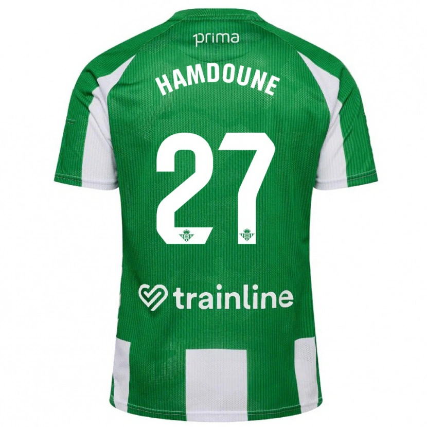 Danxen Mann Mohamed Hamdoune #27 Grønn Hvit Hjemmetrøye Drakt Trøye 2025/26 Skjorter T-Skjorte