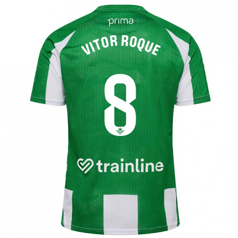 Danxen Mann Vitor Roque #8 Grønn Hvit Hjemmetrøye Drakt Trøye 2025/26 Skjorter T-Skjorte