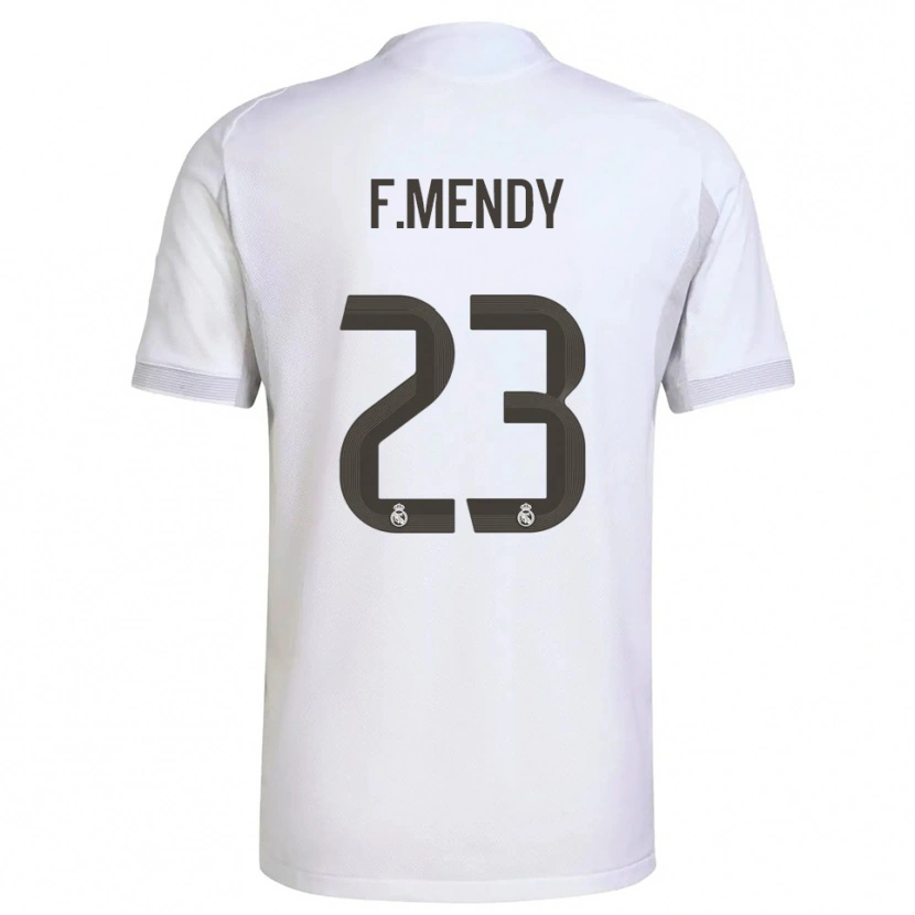 Danxen Mann Ferland Mendy #23 Hvit Gul Hjemmetrøye Drakt Trøye 2025/26 Skjorter T-Skjorte