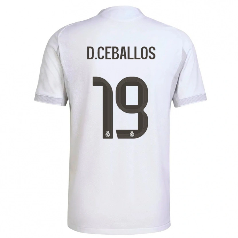 Danxen Mann Dani Ceballos #19 Hvit Gul Hjemmetrøye Drakt Trøye 2025/26 Skjorter T-Skjorte