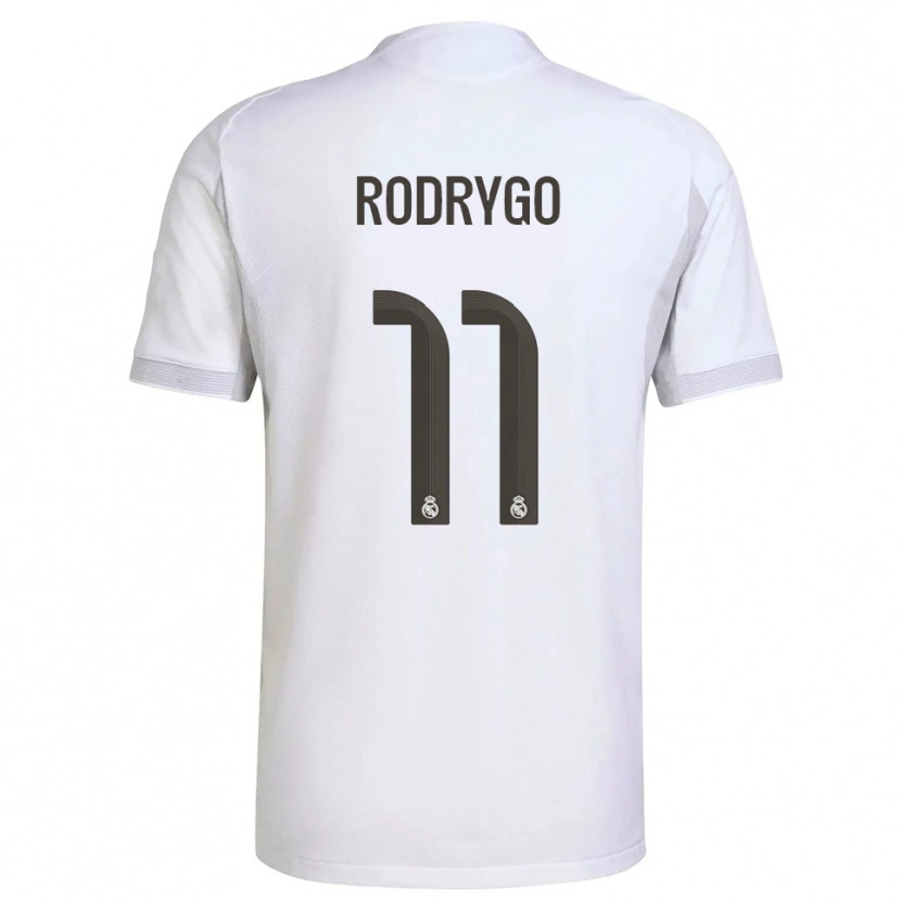 Danxen Mann Rodrygo #11 Hvit Gul Hjemmetrøye Drakt Trøye 2025/26 Skjorter T-Skjorte