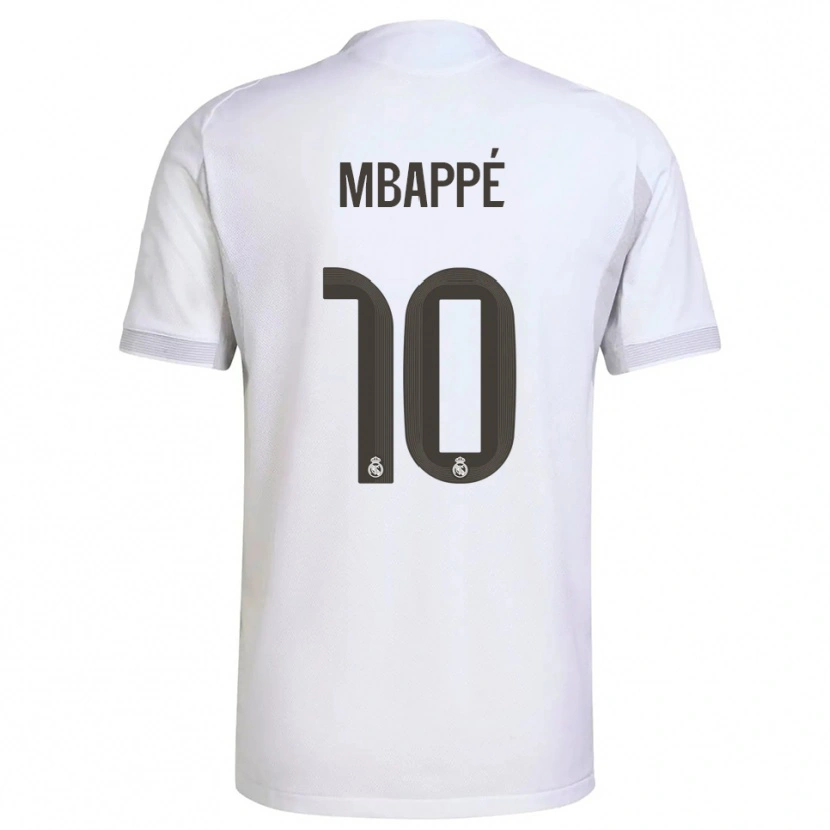 Danxen Mann Kylian Mbappé #10 Hvit Gul Hjemmetrøye Drakt Trøye 2025/26 Skjorter T-Skjorte