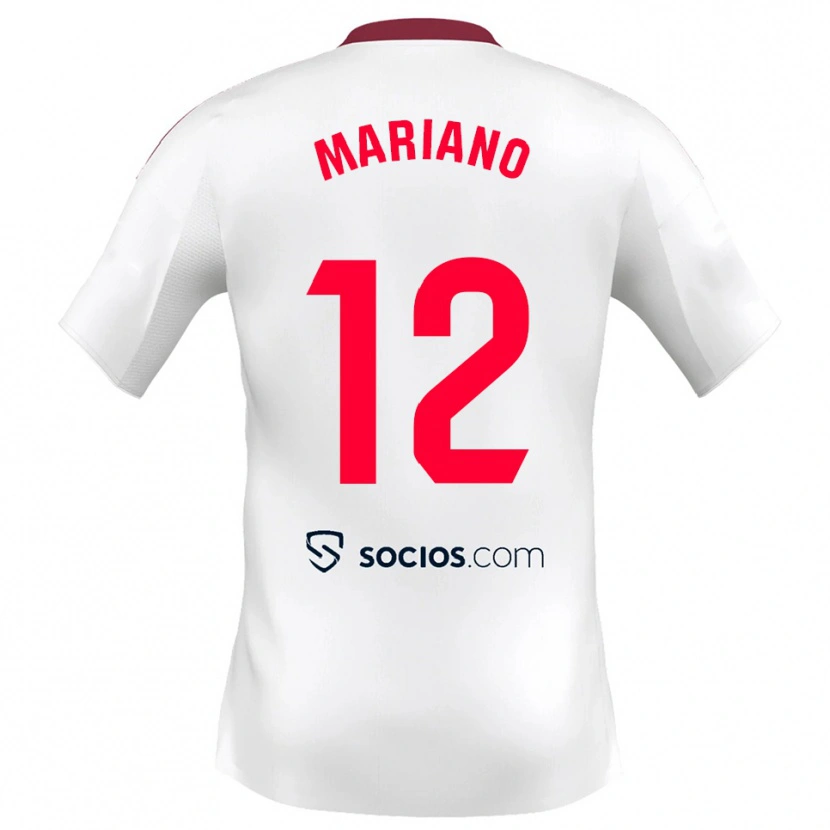 Danxen Mann Mariano Diaz #12 Hvit Rød Hjemmetrøye Drakt Trøye 2025/26 Skjorter T-Skjorte