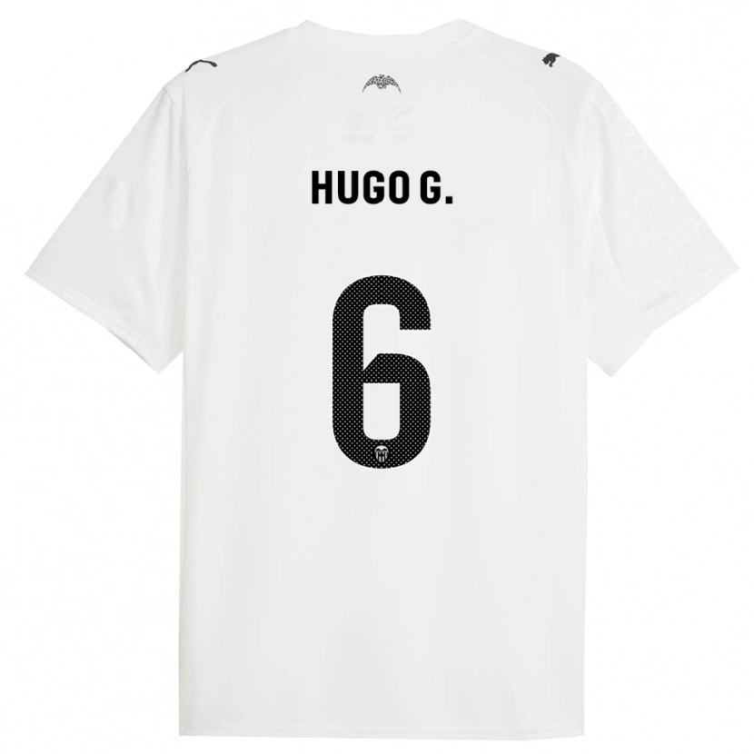 Danxen Mann Hugo Guillamón #6 Hvit Svart Hjemmetrøye Drakt Trøye 2025/26 Skjorter T-Skjorte