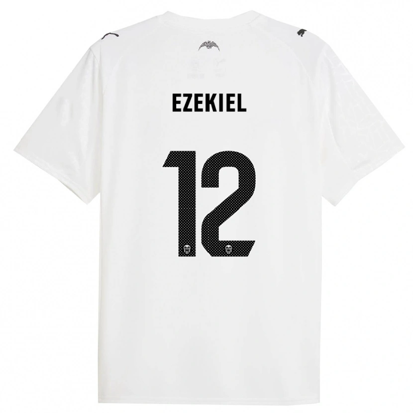 Danxen Mann Ezekiel Montunrayo #12 Hvit Svart Hjemmetrøye Drakt Trøye 2025/26 Skjorter T-Skjorte