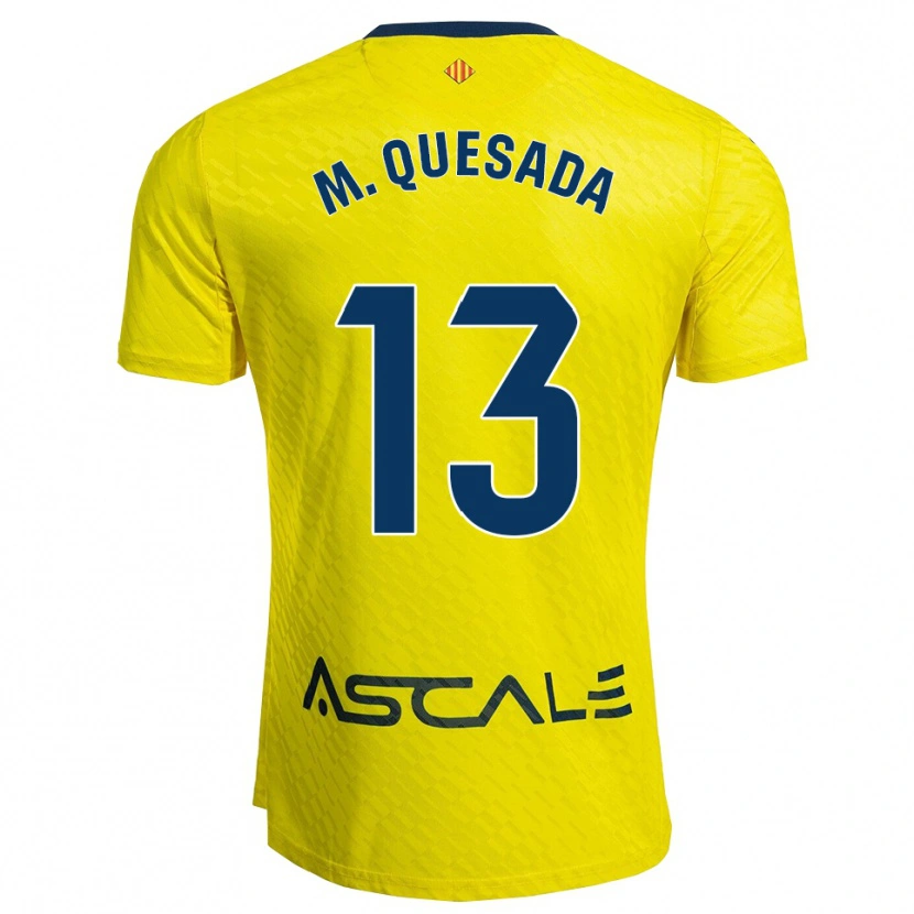 Danxen Mann Montserrat Quesada Carrasco #13 Gul Marineblå Hjemmetrøye Drakt Trøye 2025/26 Skjorter T-Skjorte