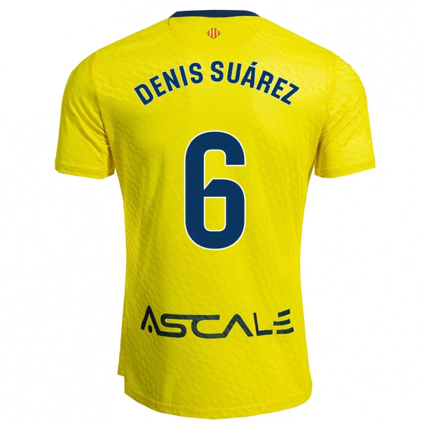 Danxen Mann Denis Suárez #6 Gul Marineblå Hjemmetrøye Drakt Trøye 2025/26 Skjorter T-Skjorte