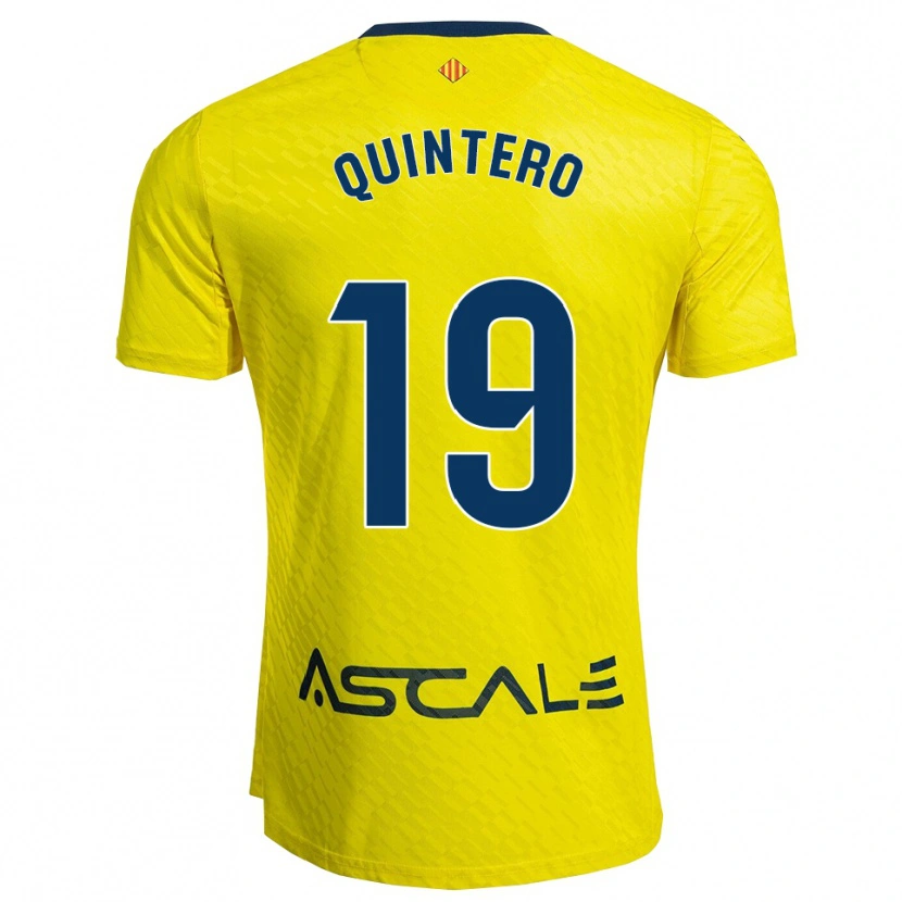 Danxen Mann Luis Quintero #19 Gul Marineblå Hjemmetrøye Drakt Trøye 2025/26 Skjorter T-Skjorte