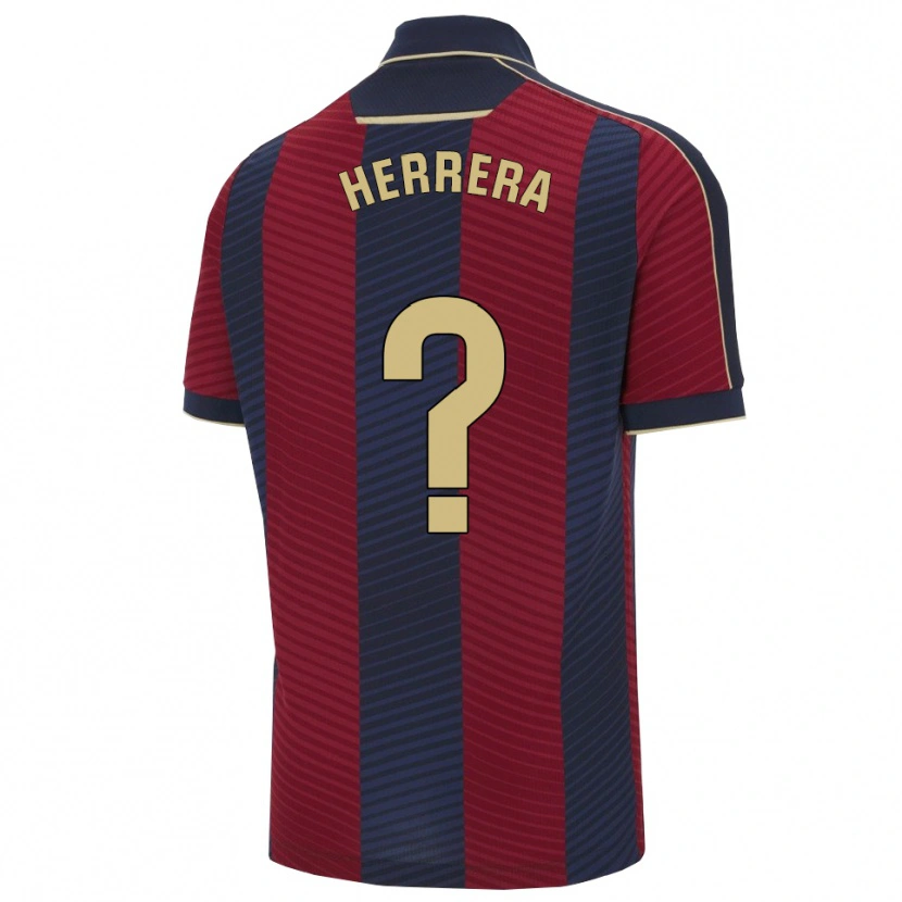 Danxen Mann Asier Herrera #0 Rød Marineblå Hjemmetrøye Drakt Trøye 2025/26 Skjorter T-Skjorte