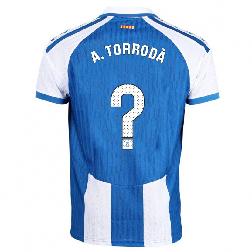 Danxen Mann Anna Torrodà Ricard #0 Blå Hvit Hjemmetrøye Drakt Trøye 2025/26 Skjorter T-Skjorte