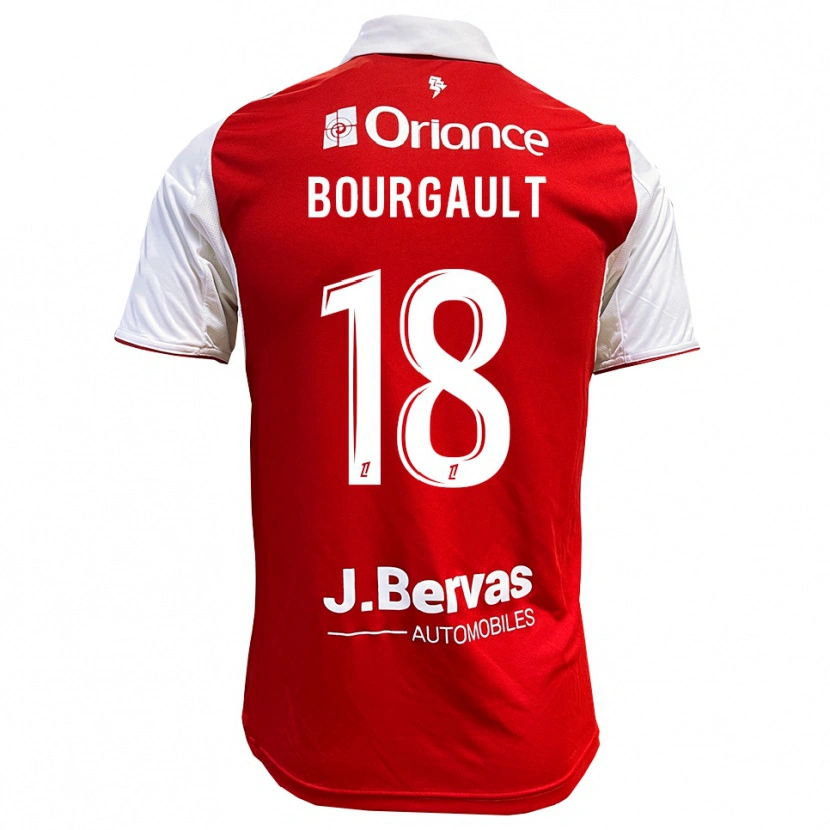 Danxen Mann Justin Bourgault #18 Rød Hvit Hjemmetrøye Drakt Trøye 2025/26 Skjorter T-Skjorte