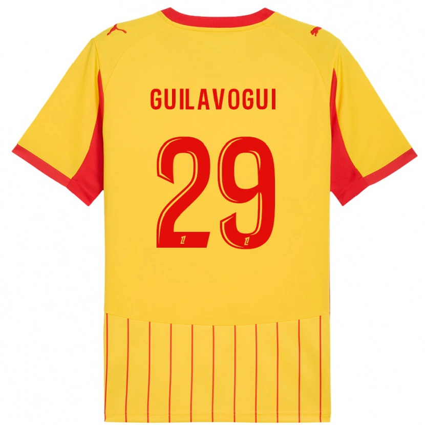 Danxen Mann Morgan Guilavogui #29 Gul Rød Hjemmetrøye Drakt Trøye 2025/26 Skjorter T-Skjorte