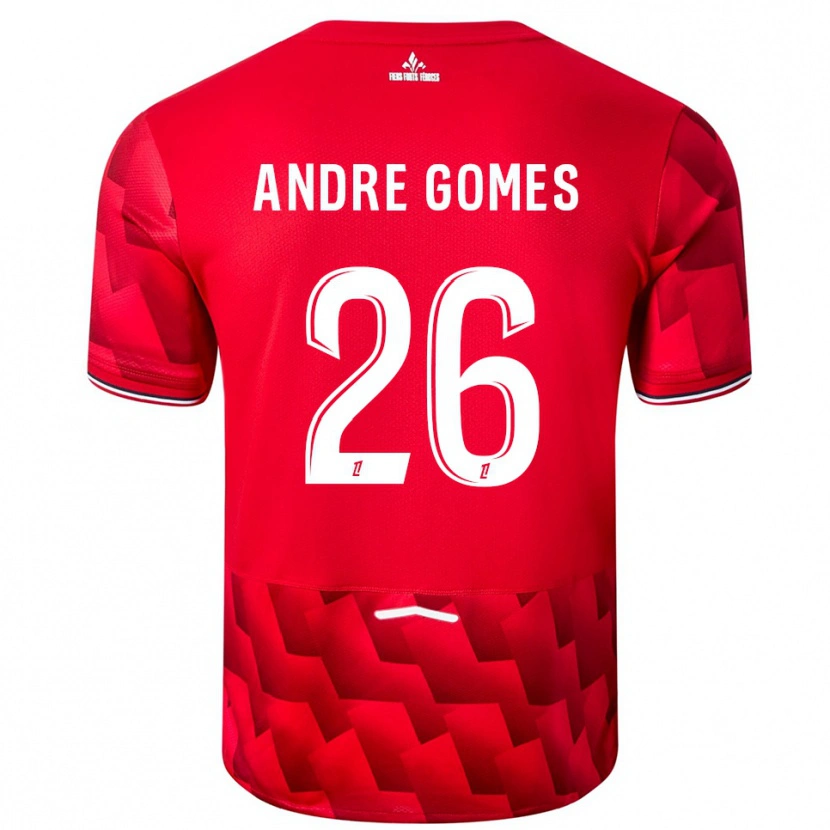 Danxen Mann André Gomes #26 Rød Hvit Hjemmetrøye Drakt Trøye 2025/26 Skjorter T-Skjorte