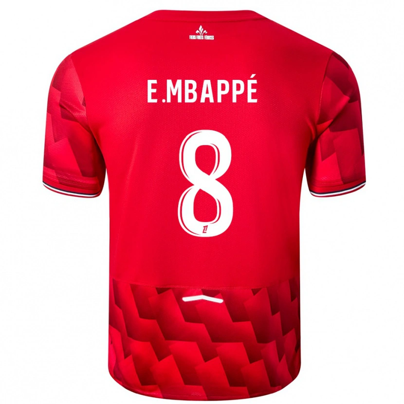 Danxen Mann Ethan Mbappé #8 Rød Hvit Hjemmetrøye Drakt Trøye 2025/26 Skjorter T-Skjorte