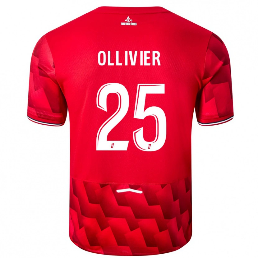 Danxen Mann Agathe Ollivier #25 Rød Hvit Hjemmetrøye Drakt Trøye 2025/26 Skjorter T-Skjorte