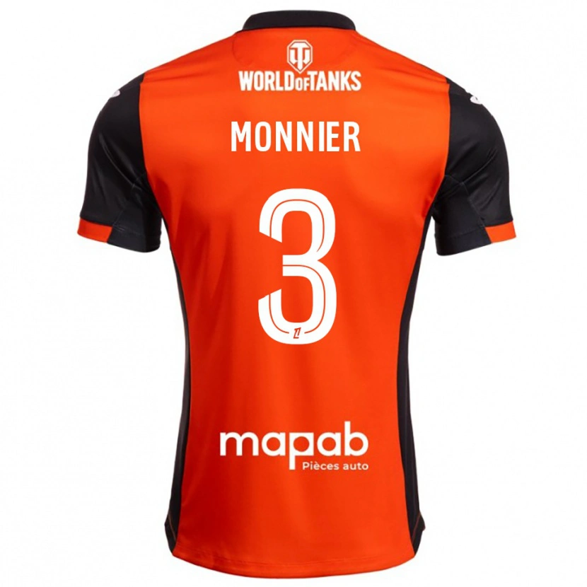Danxen Mann Isaac Monnier #3 Svart Oransje Hjemmetrøye Drakt Trøye 2025/26 Skjorter T-Skjorte