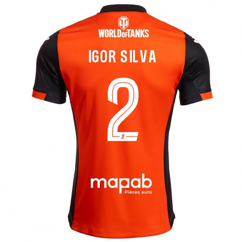 Danxen Mann Igor Silva #2 Svart Oransje Hjemmetrøye Drakt Trøye 2025/26 Skjorter T-Skjorte