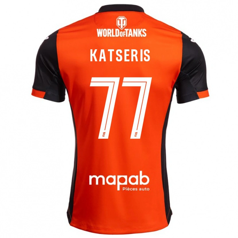 Danxen Mann Panos Katseris #77 Svart Oransje Hjemmetrøye Drakt Trøye 2025/26 Skjorter T-Skjorte