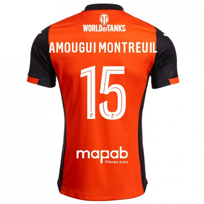 Danxen Mann Maceo Amougui Montreuil #15 Svart Oransje Hjemmetrøye Drakt Trøye 2025/26 Skjorter T-Skjorte