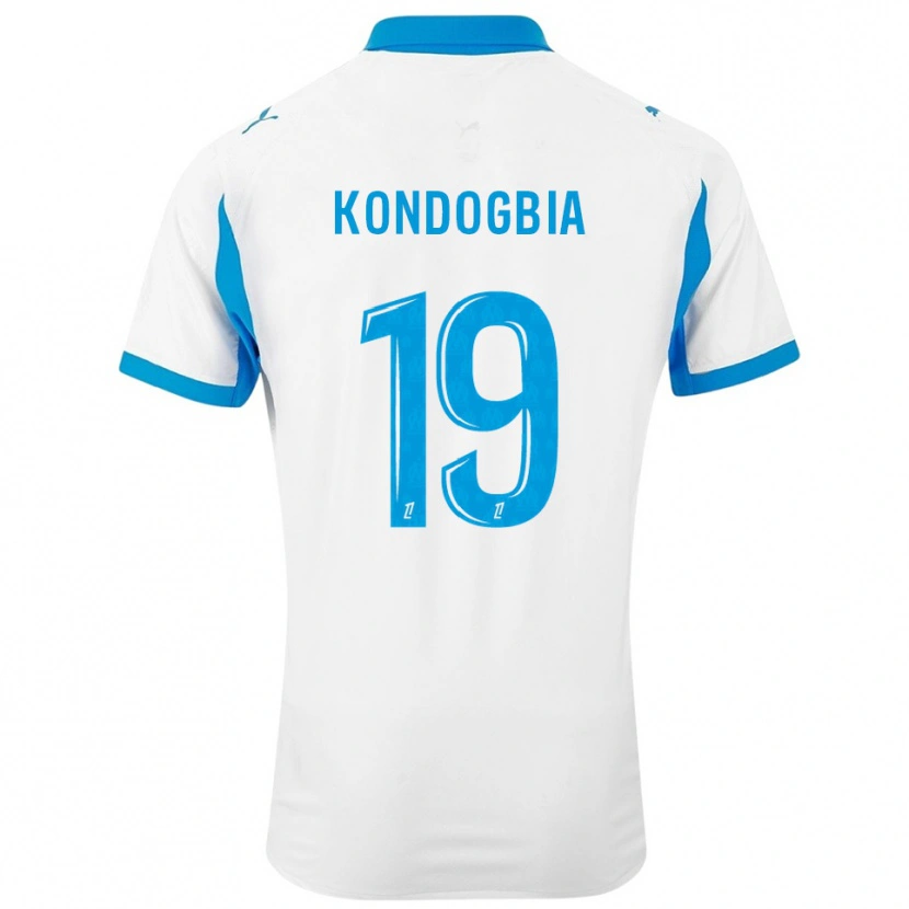 Danxen Mann Geoffrey Kondogbia #19 Hvit Lyseblå Hjemmetrøye Drakt Trøye 2025/26 Skjorter T-Skjorte