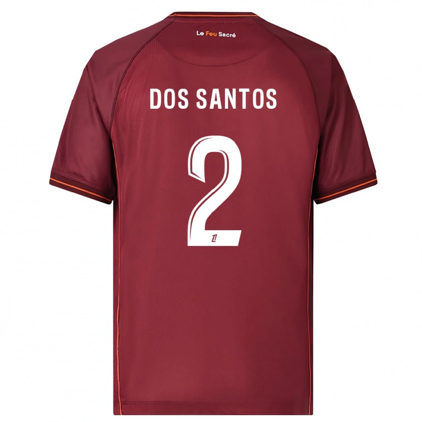Danxen Mann Tahirys Dos Santos #2 Burgunder Hvit Hjemmetrøye Drakt Trøye 2025/26 Skjorter T-Skjorte