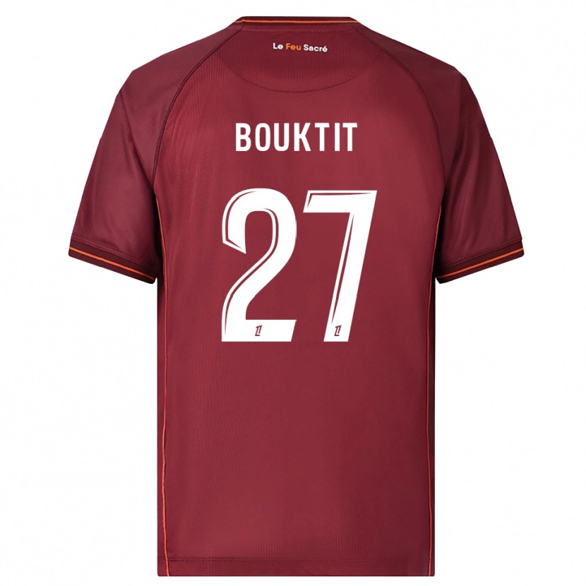 Danxen Mann Assia Bouktit #27 Burgunder Hvit Hjemmetrøye Drakt Trøye 2025/26 Skjorter T-Skjorte