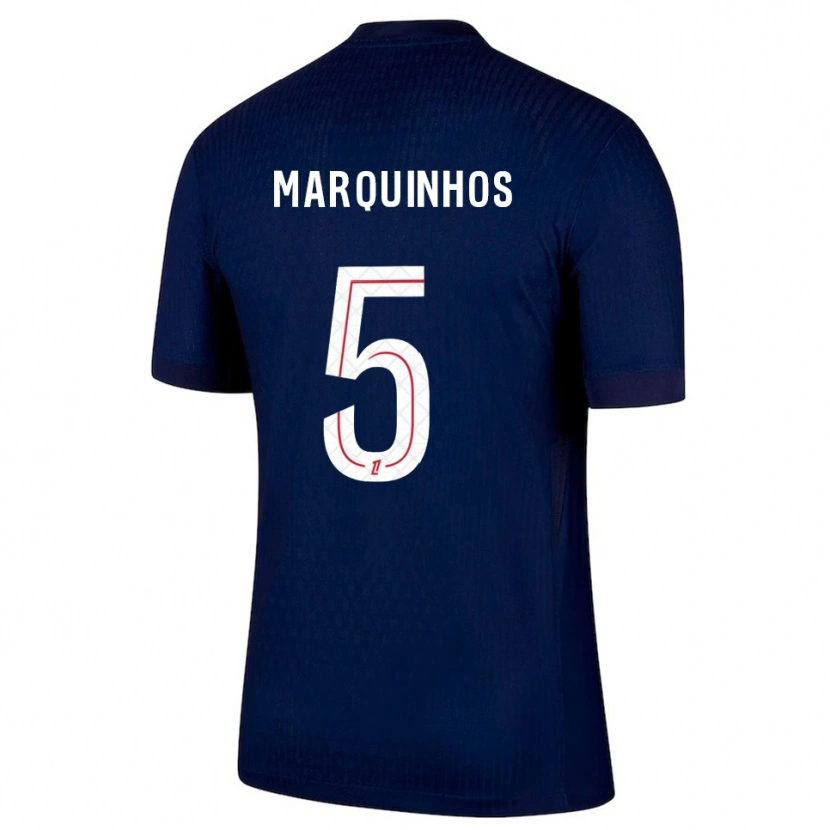 Danxen Mann Marquinhos #5 Marineblå Rød Hjemmetrøye Drakt Trøye 2025/26 Skjorter T-Skjorte