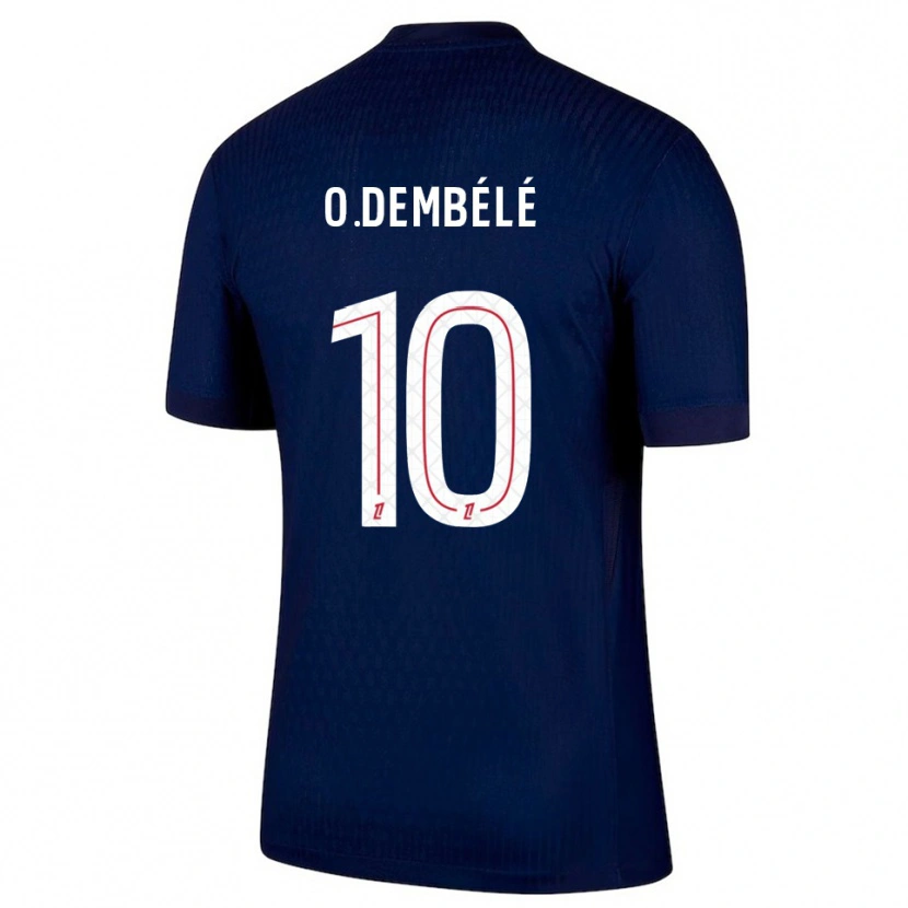 Danxen Mann Ousmane Dembélé #10 Marineblå Rød Hjemmetrøye Drakt Trøye 2025/26 Skjorter T-Skjorte