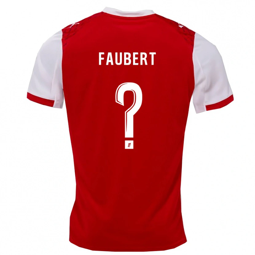 Danxen Mann Noam Faubert #0 Rød Hvit Hjemmetrøye Drakt Trøye 2025/26 Skjorter T-Skjorte