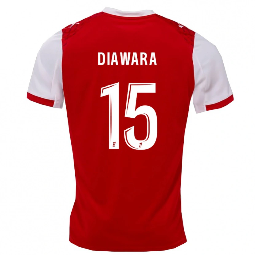 Danxen Mann Lamine Diawara #15 Rød Hvit Hjemmetrøye Drakt Trøye 2025/26 Skjorter T-Skjorte