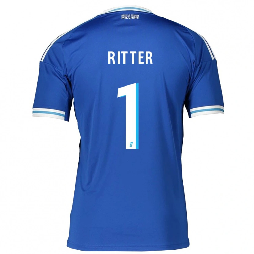 Danxen Mann Maxime Ritter #1 Blå Hvit Hjemmetrøye Drakt Trøye 2025/26 Skjorter T-Skjorte