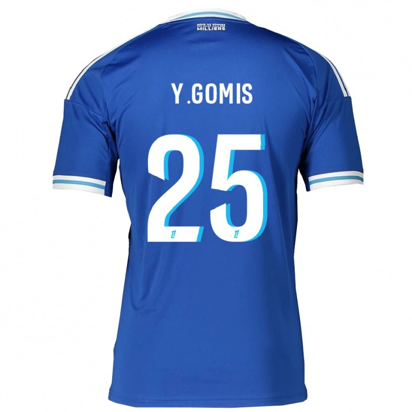 Danxen Mann Yoni Gomis #25 Blå Hvit Hjemmetrøye Drakt Trøye 2025/26 Skjorter T-Skjorte