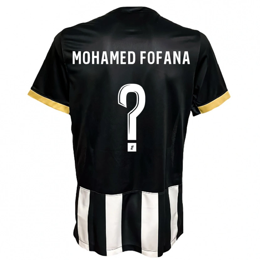 Danxen Mann Yanis Mohamed Fofana #0 Svart Hvit Hjemmetrøye Drakt Trøye 2025/26 Skjorter T-Skjorte