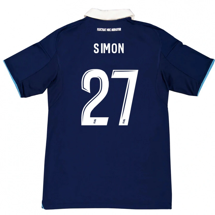 Danxen Mann Moses Simon #27 Mørkeblå Hvit Hjemmetrøye Drakt Trøye 2025/26 Skjorter T-Skjorte