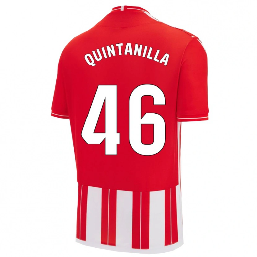 Danxen Mann Rubén Quintanilla #46 Rød Hvit Hjemmetrøye Drakt Trøye 2025/26 Skjorter T-Skjorte