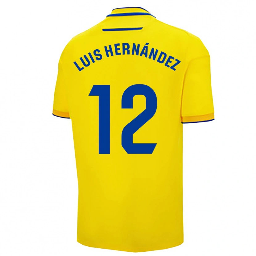 Danxen Mann Luis Hernández #12 Gul Marineblå Hjemmetrøye Drakt Trøye 2025/26 Skjorter T-Skjorte