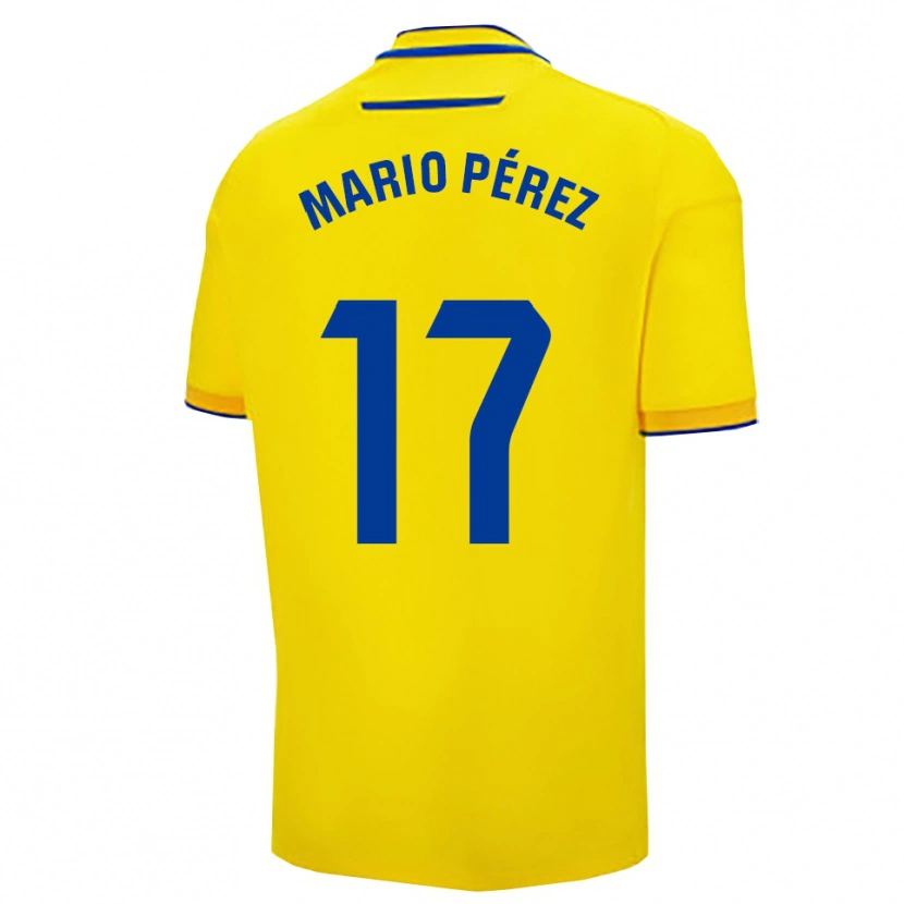 Danxen Mann Mario Pérez #17 Gul Marineblå Hjemmetrøye Drakt Trøye 2025/26 Skjorter T-Skjorte