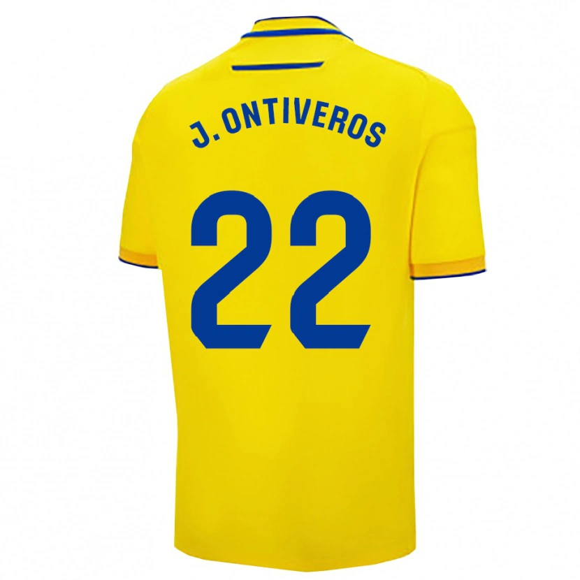 Danxen Mann Javi Ontiveros #22 Gul Marineblå Hjemmetrøye Drakt Trøye 2025/26 Skjorter T-Skjorte