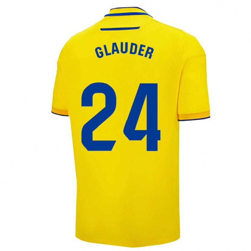 Danxen Mann Cristian Glauder #24 Gul Marineblå Hjemmetrøye Drakt Trøye 2025/26 Skjorter T-Skjorte