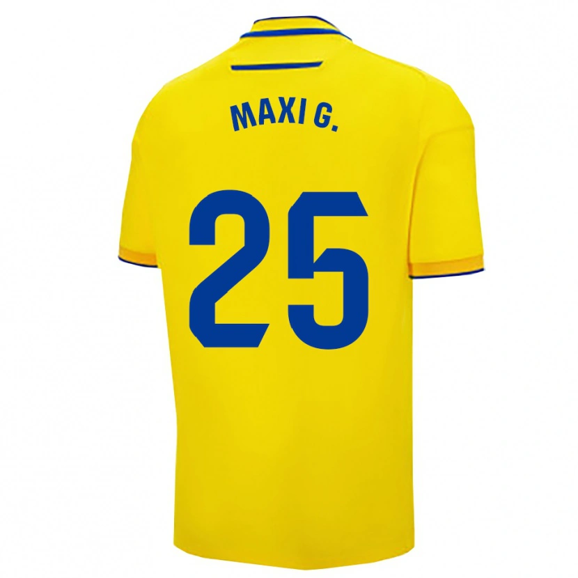 Danxen Mann Maxi Gomez #25 Gul Marineblå Hjemmetrøye Drakt Trøye 2025/26 Skjorter T-Skjorte