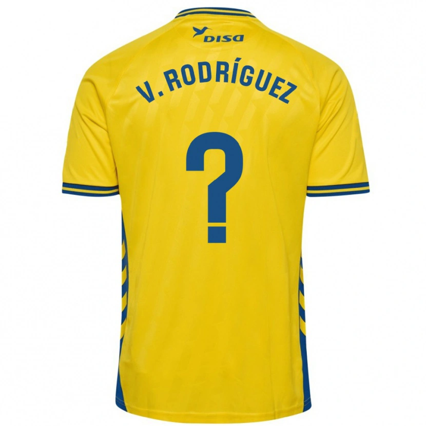 Danxen Mann Carlos Vicente Rodríguez #0 Gul Blå Hjemmetrøye Drakt Trøye 2025/26 Skjorter T-Skjorte