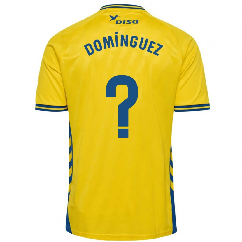 Danxen Mann Carlos Domínguez #0 Gul Blå Hjemmetrøye Drakt Trøye 2025/26 Skjorter T-Skjorte
