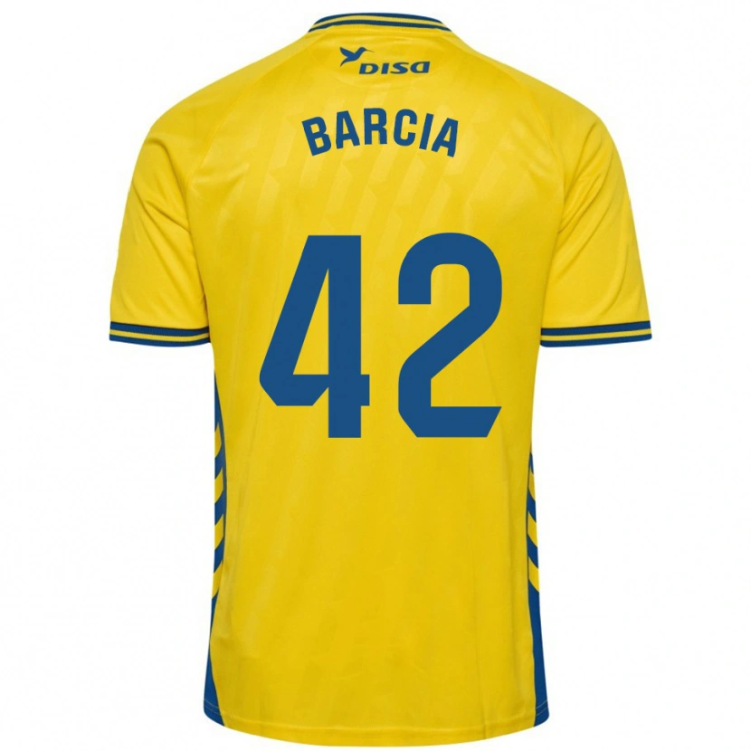Danxen Mann Sergio Barcia #42 Gul Blå Hjemmetrøye Drakt Trøye 2025/26 Skjorter T-Skjorte